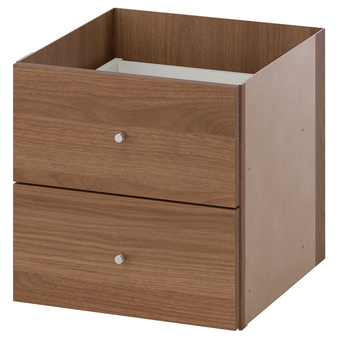 KALLAX insert with 2 drawers, brown walnut effect, 33x33 cm