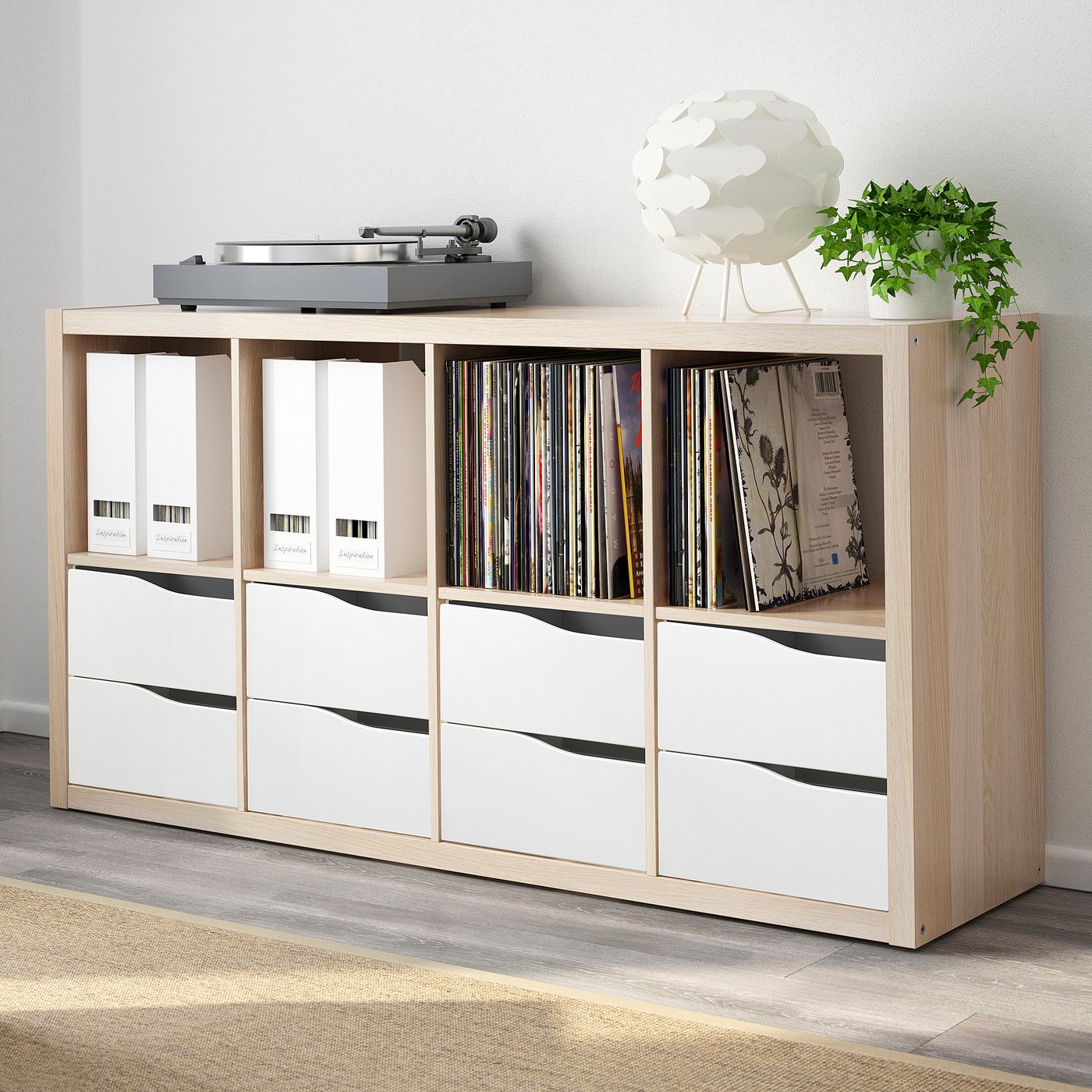 KALLAX insert with 2 drawers, wave shaped/white, 33x33x37 cm