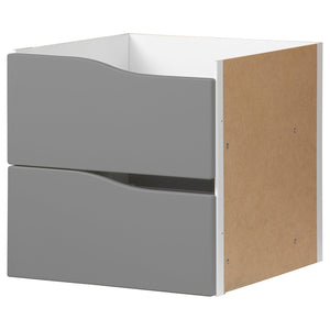 KALLAX insert with 2 drawers, wave shaped/dark grey, 33x33 cm