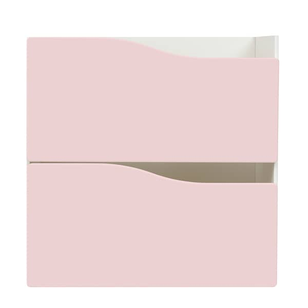 KALLAX - Insert with 2 drawers, wave shaped/pale pink, 33x33 cm