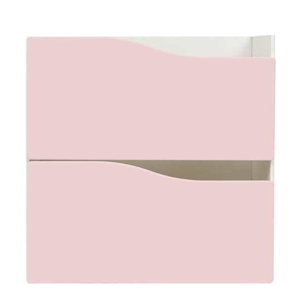 KALLAX insert with 2 drawers, wave shaped/pale pink, 33x33 cm