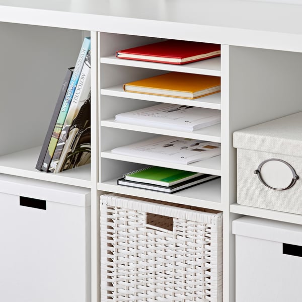 KALLAX insert with 4 shelves, white, 33x33 cm