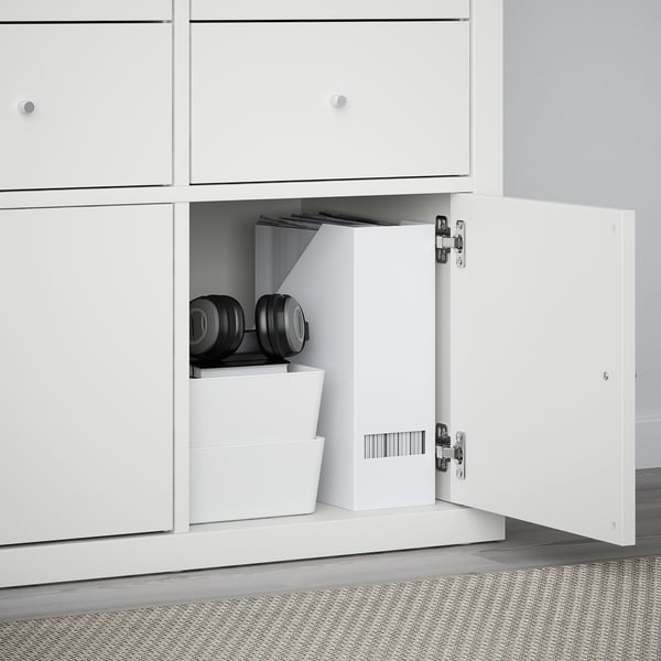 KALLAX - Insert with door, high-gloss white, 33x33 cm