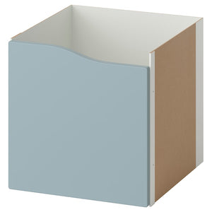 KALLAX insert with door, wave shaped/light grey-blue, 33x33 cm