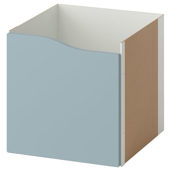 KALLAX insert with door, wave shaped/light grey-blue, 33x33 cm