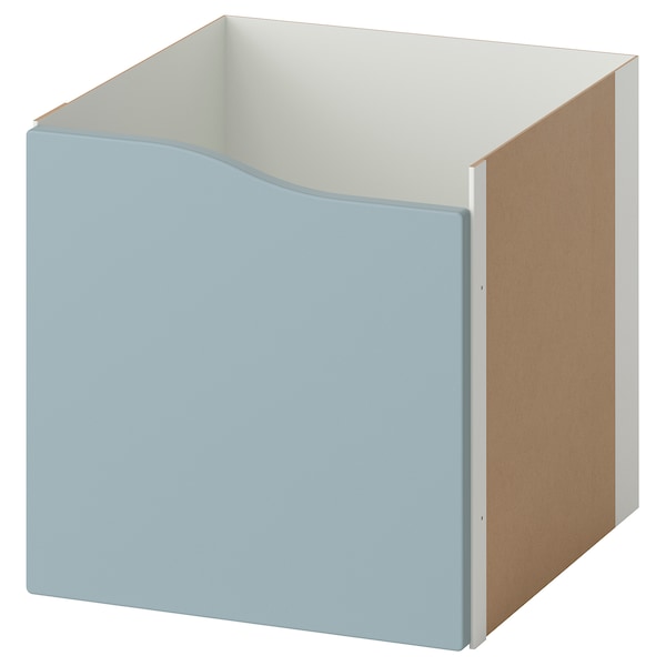 KALLAX - Insert with door, wave shaped/light grey-blue, 33x33 cm