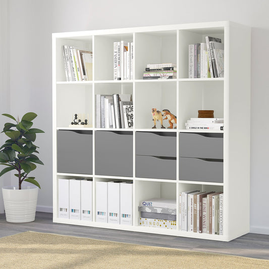 KALLAX insert with door, wave shaped/dark grey, 33x33 cm