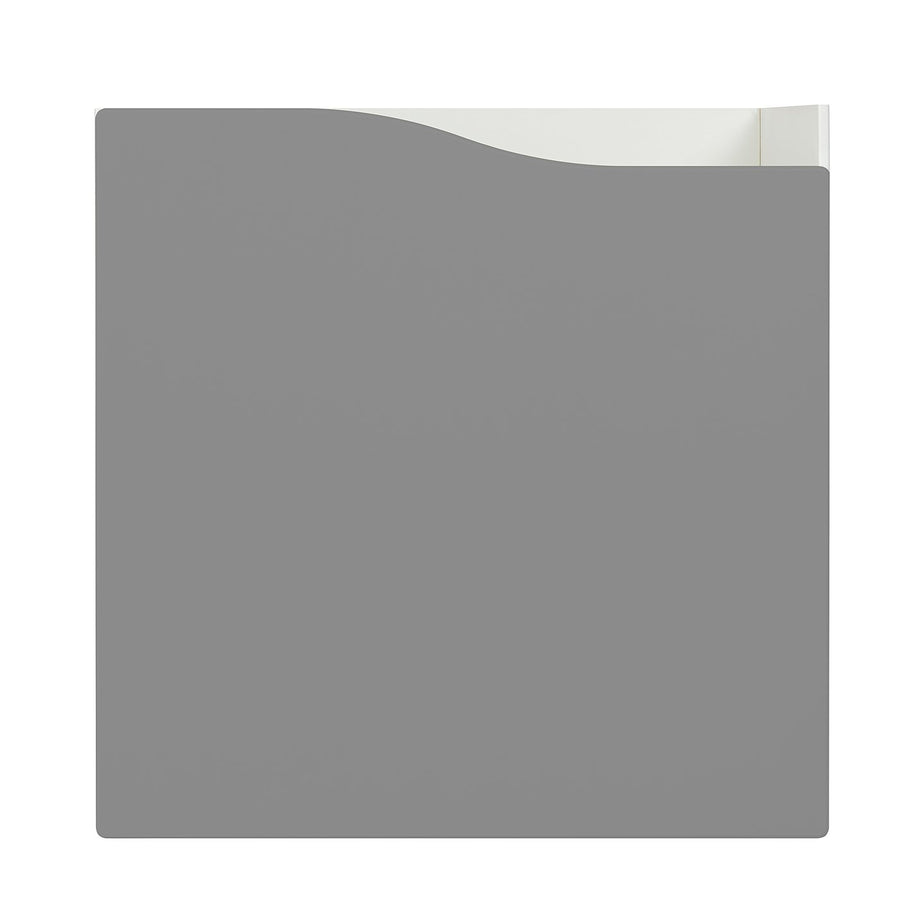 KALLAX insert with door, wave shaped/dark grey, 33x33 cm