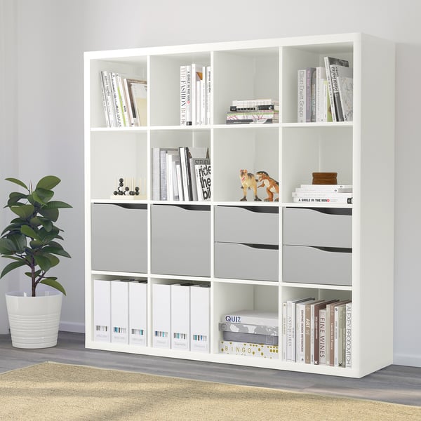 KALLAX insert with door, wave shaped/grey, 33x33 cm