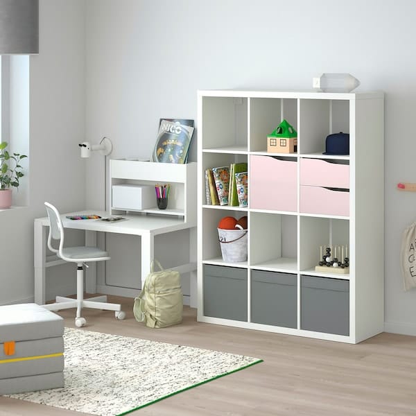 Ikea KALLAX - Insert with door, wave shaped/pale pink, 33x33 cm