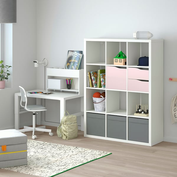 KALLAX insert with door, wave shaped/pale pink, 33x33 cm