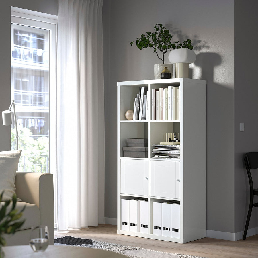 KALLAX insert with door, groove milled/white, 33x33 cm