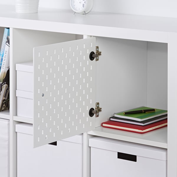 KALLAX insert with pegboard, white, 33x33 cm