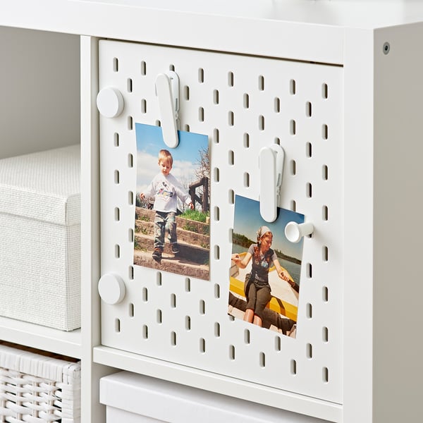 KALLAX insert with pegboard, white, 33x33 cm