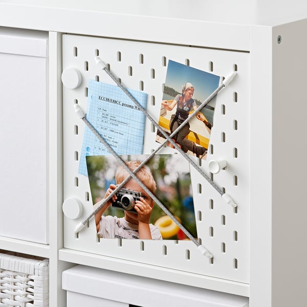 KALLAX insert with pegboard, white, 33x33 cm