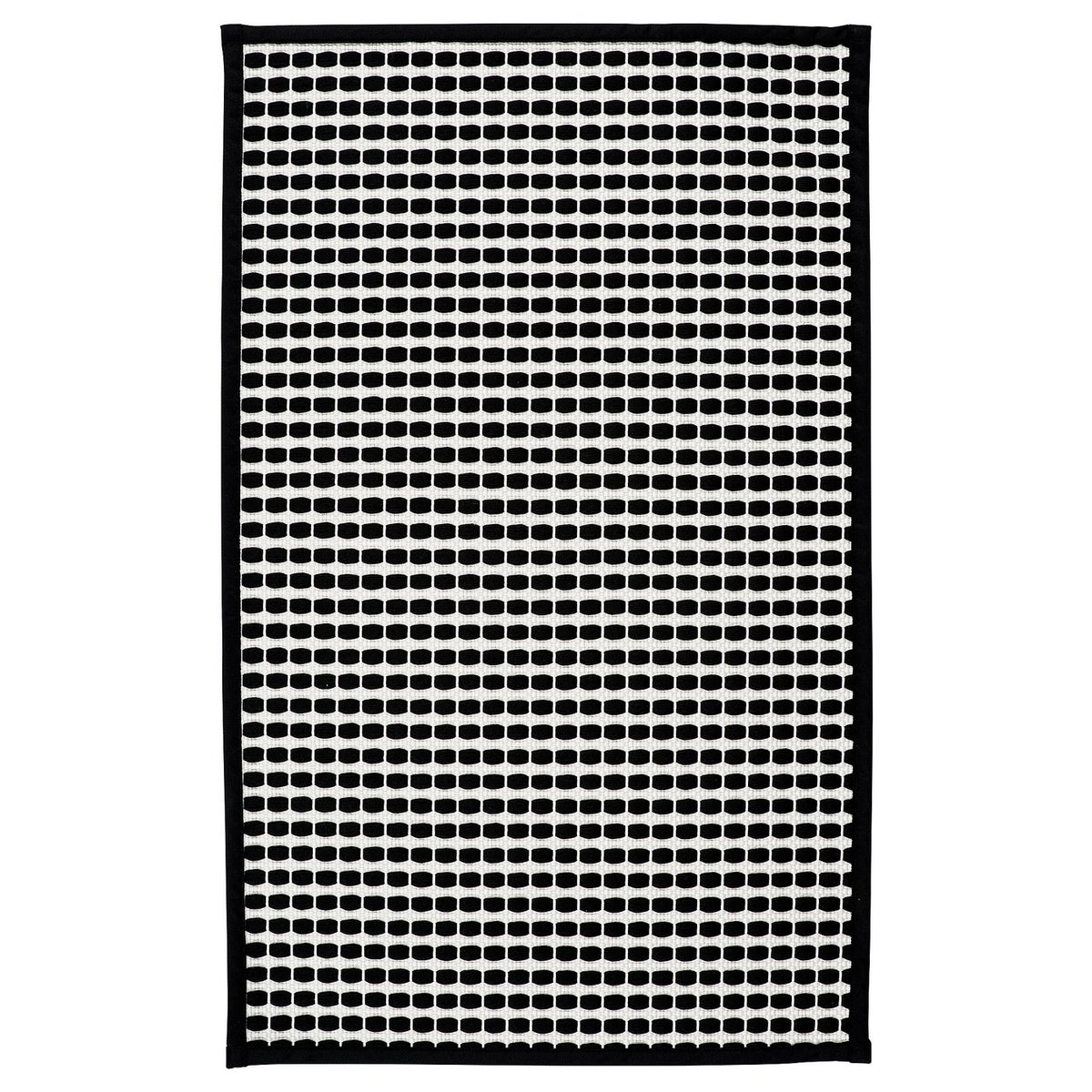 KALLGATE bath mat, black/white, 50x80 cm