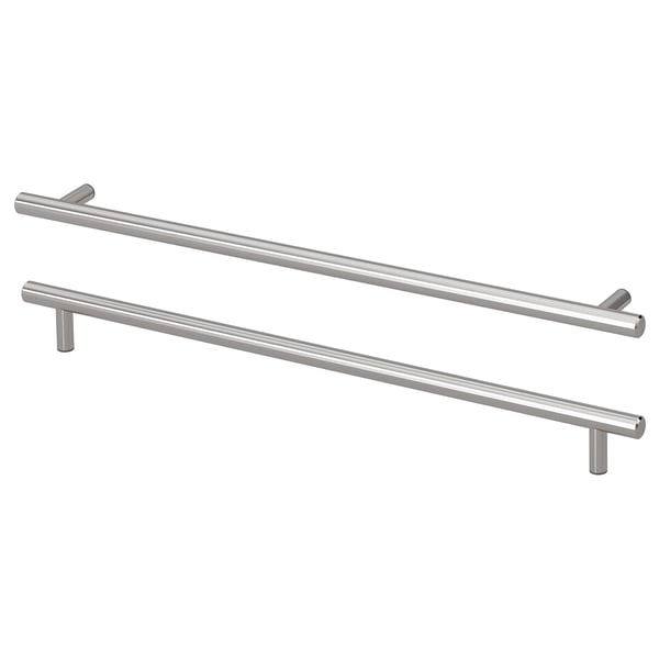 KALLRÖR handle, stainless steel, 405 mm, 2 pack