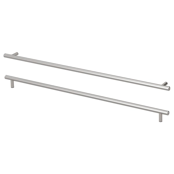 KALLRÖR handle, stainless steel, 597 mm, 2 pack
