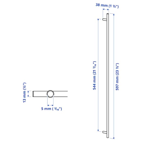 KALLRÖR - Handle, stainless steel, 597 mm