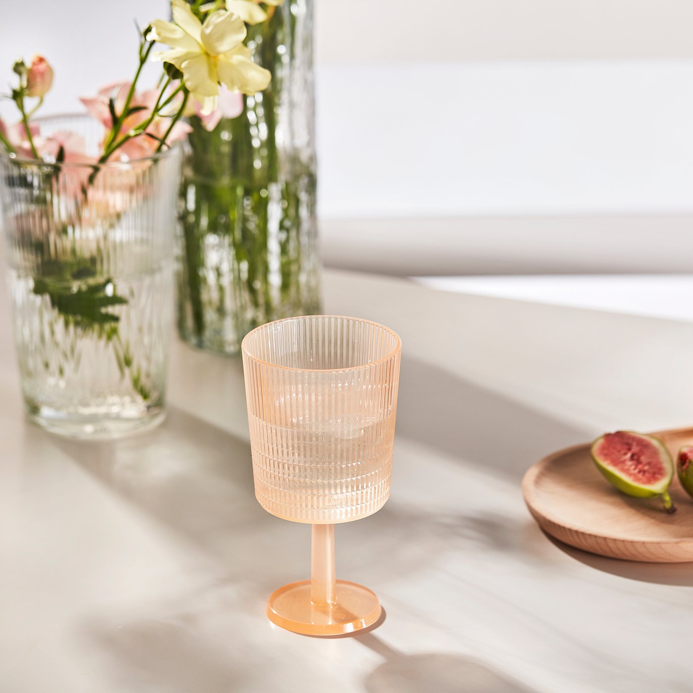 KALLSINNIG wine glass, plastic/orange, 32 cl