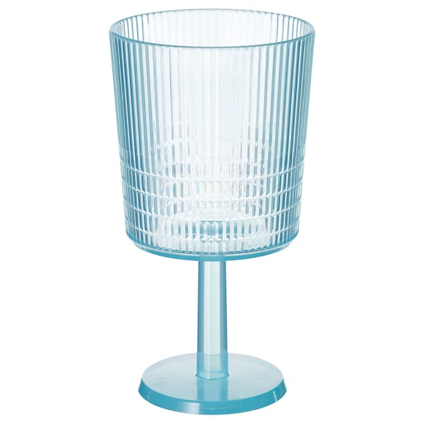 KALLSINNIG - Wine glass, plastic/blue, 32 cl
