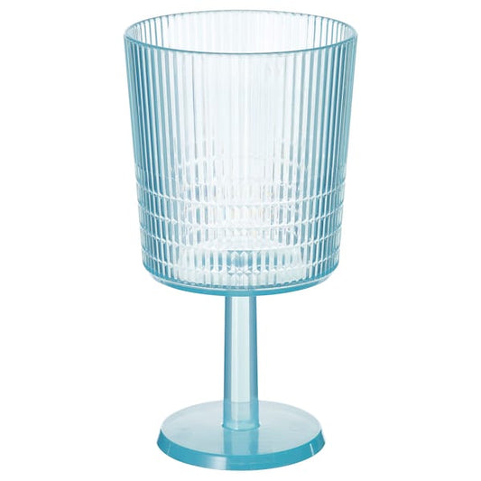 KALLSINNIG - Wine glass, plastic/blue, 32 cl