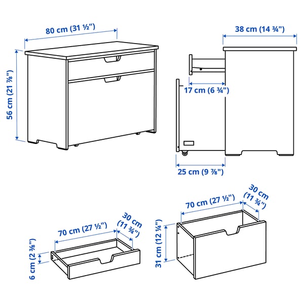 KALLSÖ - KALLSÖ Storage bench, grey, 80x38x56 cm