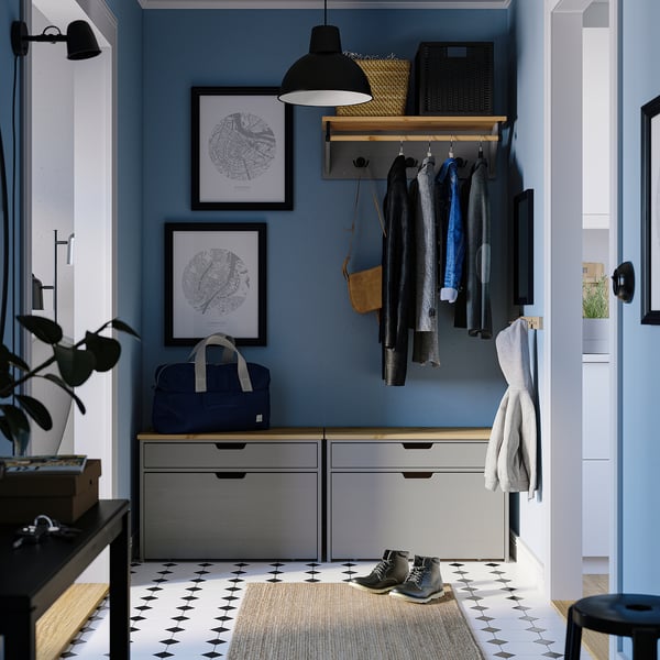 KALLSÖ storage bench, grey, 80x38x56 cm