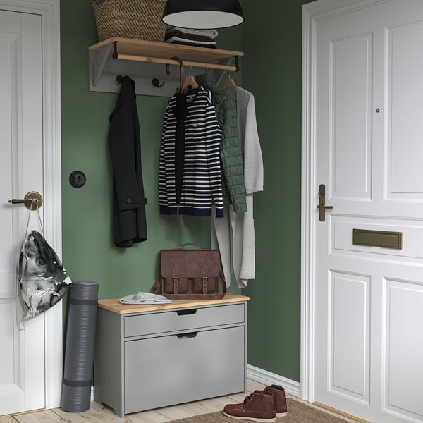 KALLSÖ hat rack, grey, 80 cm