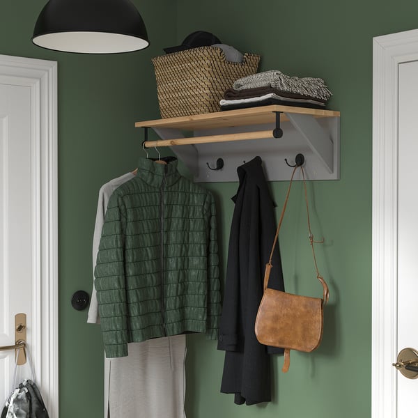 KALLSÖ hat rack, grey, 80 cm