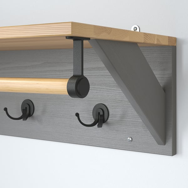 KALLSÖ hat rack, grey, 80 cm
