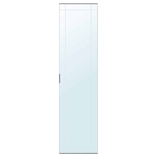 KAMMARTORP mirror door w soft closing hinges, grey, 50x195 cm