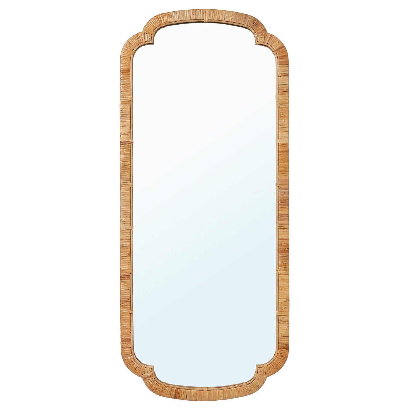 KANDLENÖT mirror, rattan, 60x140x2 cm