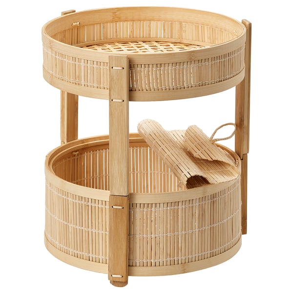 KANELMOTT vegetable/fruit basket, set of 2, bamboo