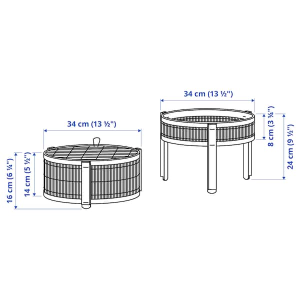 Ikea KANELMOTT - Vegetable/fruit basket, set of 2, bamboo