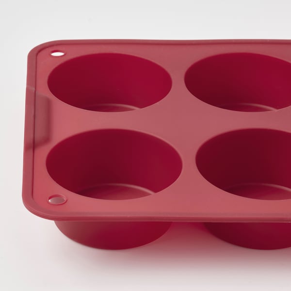 KANTNÅL muffin mould, dark red, 18x30 cm