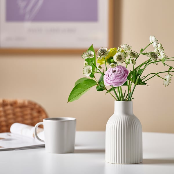 KAPKASTANJ vase, off-white, 15 cm