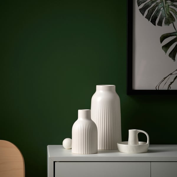 KAPKASTANJ vase, off-white, 15 cm