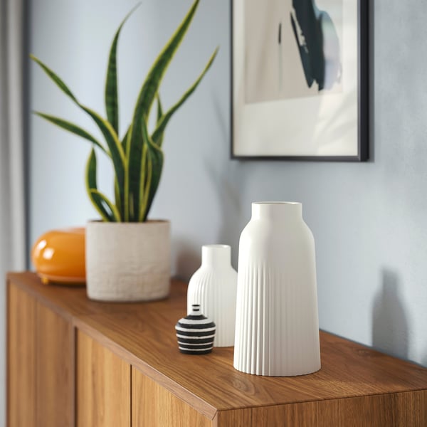 KAPKASTANJ - KAPKASTANJ Vase, off-white, 23 cm