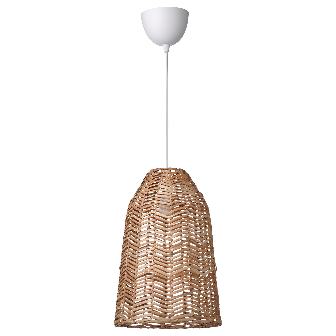 KAPPELAND / HAVSDJUP pendant lamp, white/rattan, 29 cm