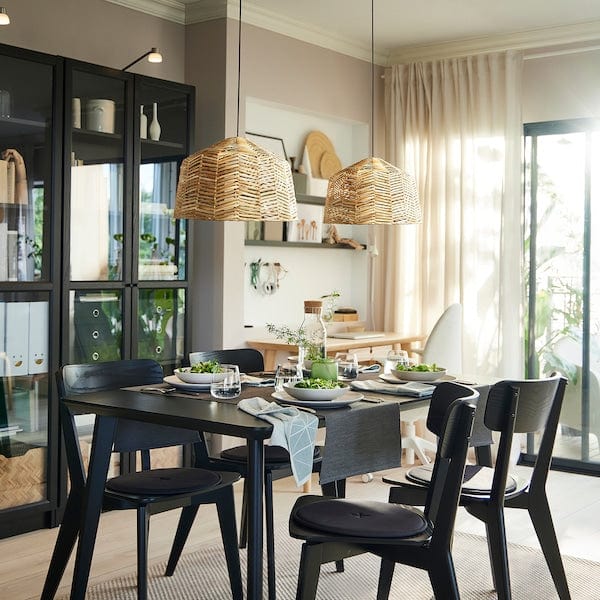 Ikea KAPPELAND / HEMMA - Pendant lamp, rattan/black