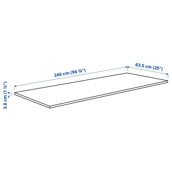 KARLBY worktop, birch/veneer, 246x3.8 cm