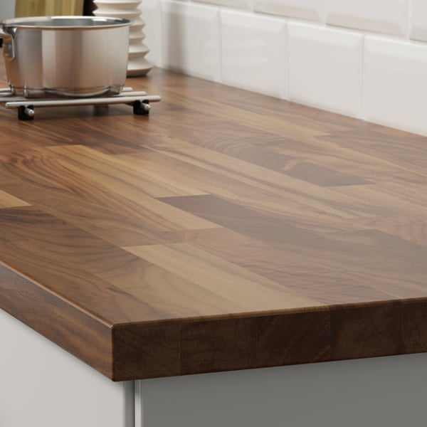 KARLBY worktop, walnut/veneer, 246x3.8 cm