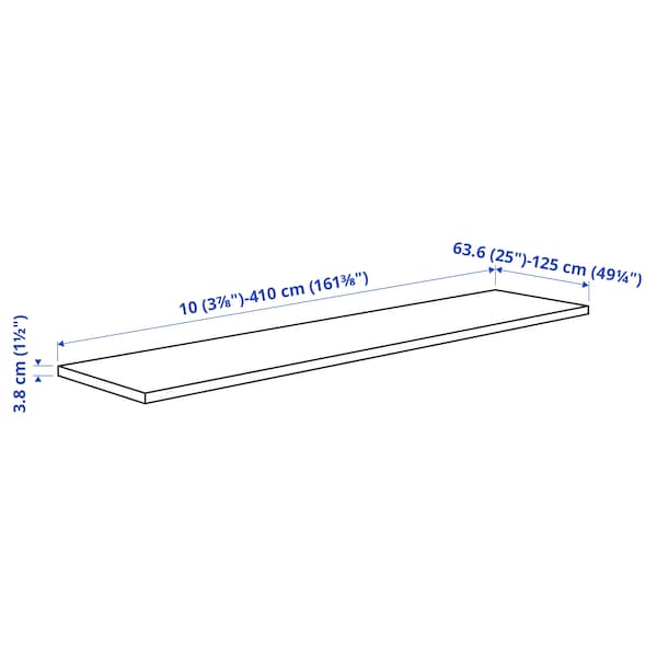 Ikea KARLBY - Custom made worktop, walnut/veneer, 63.6-125x3.8 cm