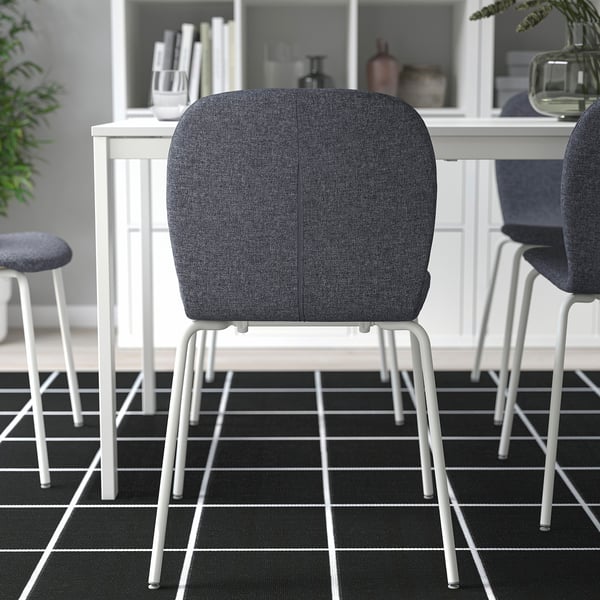 KARLPETTER chair, Gunnared medium grey/Sefast white, 46x80x50 cm