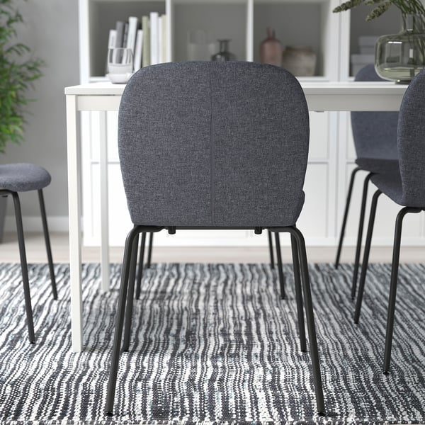 KARLPETTER chair, Gunnared medium grey/Sefast black, 46x80x50 cm