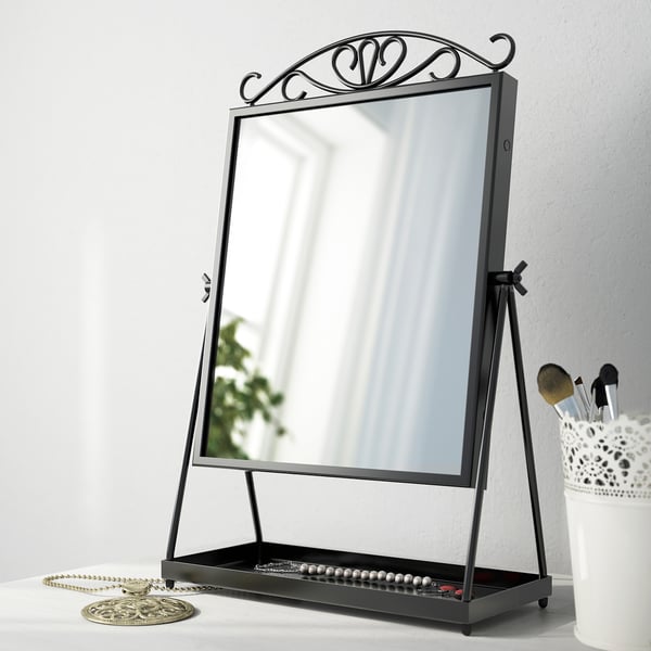 KARMSUND table mirror, black, 27x43 cm