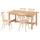 KARSKÄR / HÖGVED table and 4 chairs, rubberwood/birch veneer, 160/220x90 cm