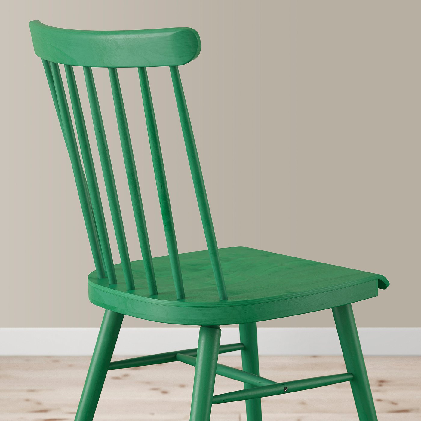 KARSKÄR / HÖGVED table and 4 chairs, rubberwood/green, 160/220x90 cm