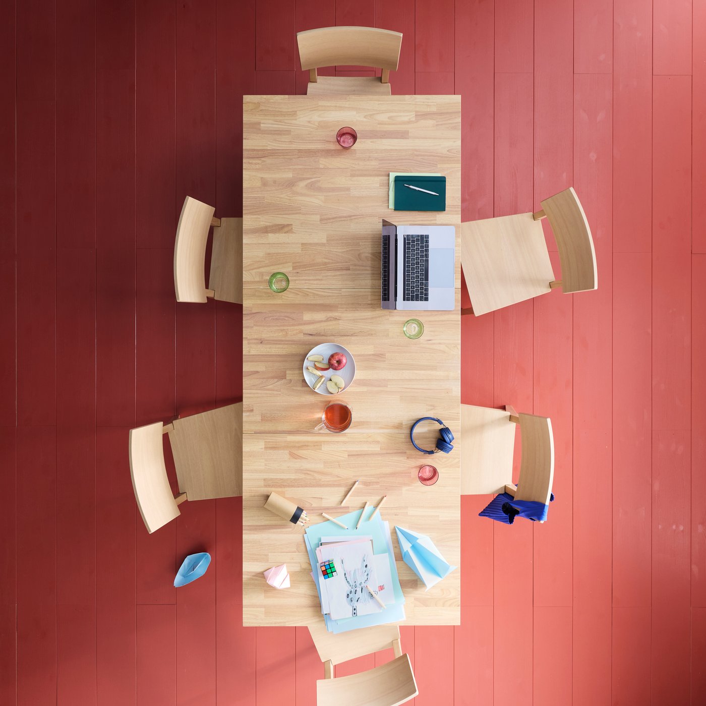 KARSKÄR table and 6 chairs, rubberwood, 160/220x90 cm